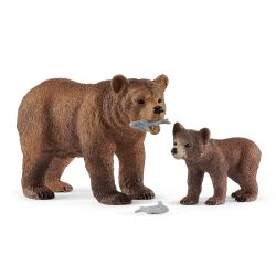 SCHLEICH - MAMAN GRIZZLY AVEC BÉBÉ #42473